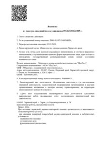 Фото лицензии клиники "МедТест на Верхнемуллинской" - 1